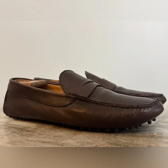 BRIONI DRIVERS DRIVING MOCCASIN BROWN LEATHER $1395 43 / 10 US LOAFER SLIPPER men main image 4